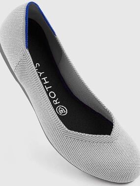 Rothy's The Daily Flat Women's Light Gray Round Toe Size 11